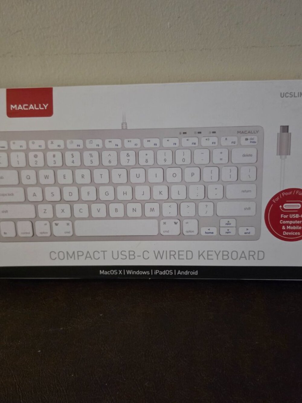 Macally Compact USB-C Wired Keyboard is a sleek and portable device